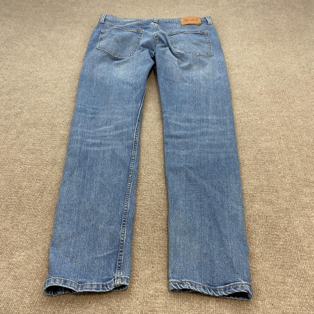 Levis 512 Jeans Mens 34x32 Blue Medium Wash Slim Tapered Stretch Denim Pants - Picture 4 of 13